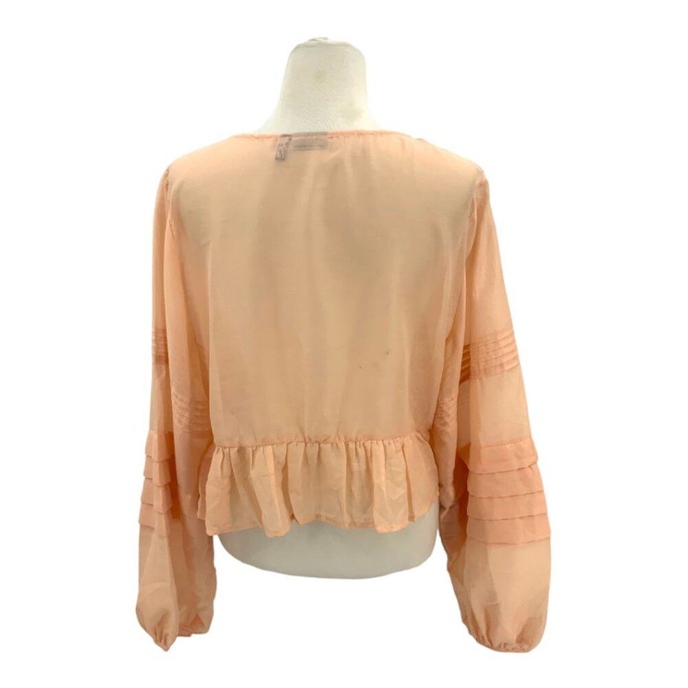 Asos Design Peach Button Through Pleated Sleeve T… - image 7